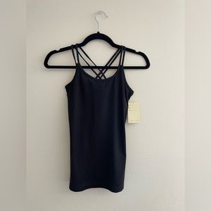 NWOT Black Camisole Tank Top with Braided Crisscross Strap Detail